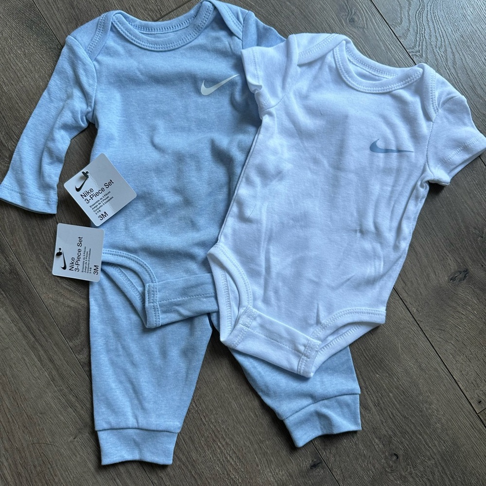 Nike Infant Blue and White Bodysuit Duo